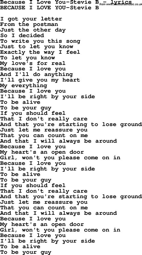 because i love you lyrics